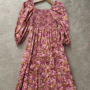 J Crew puff Sleeve Midi Dress